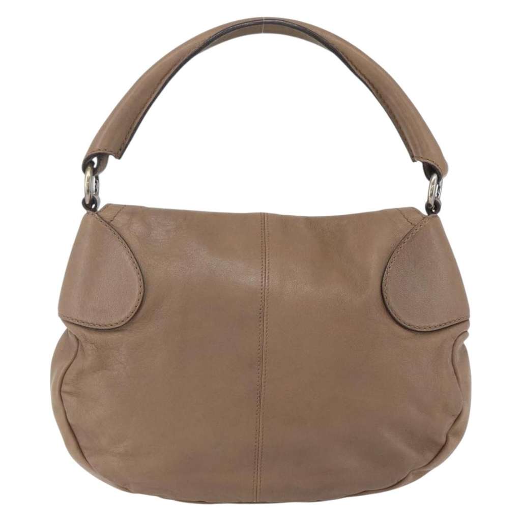 Salvatore Ferragamo Gancini Shoulder Bag Beige Leather Good condition - Back View