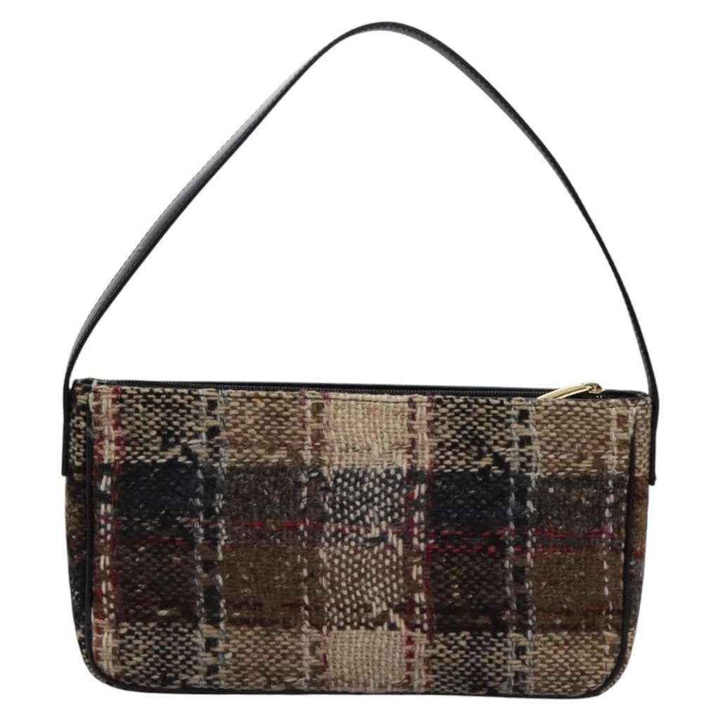 Burberry Nova check Shoulder bag Beige Wool Good condition - Back View