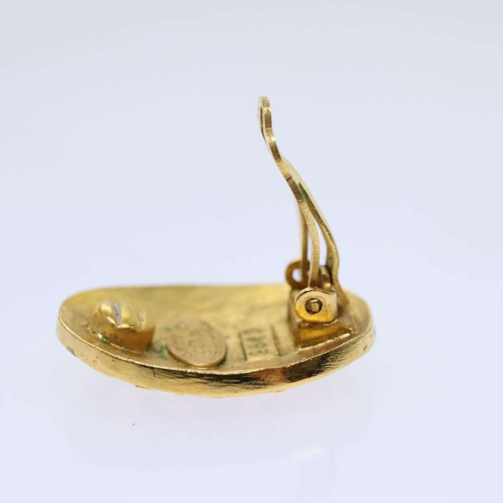 Chanel CC Hoop Clip-On Earrings Gold Metal Good condition - Box View