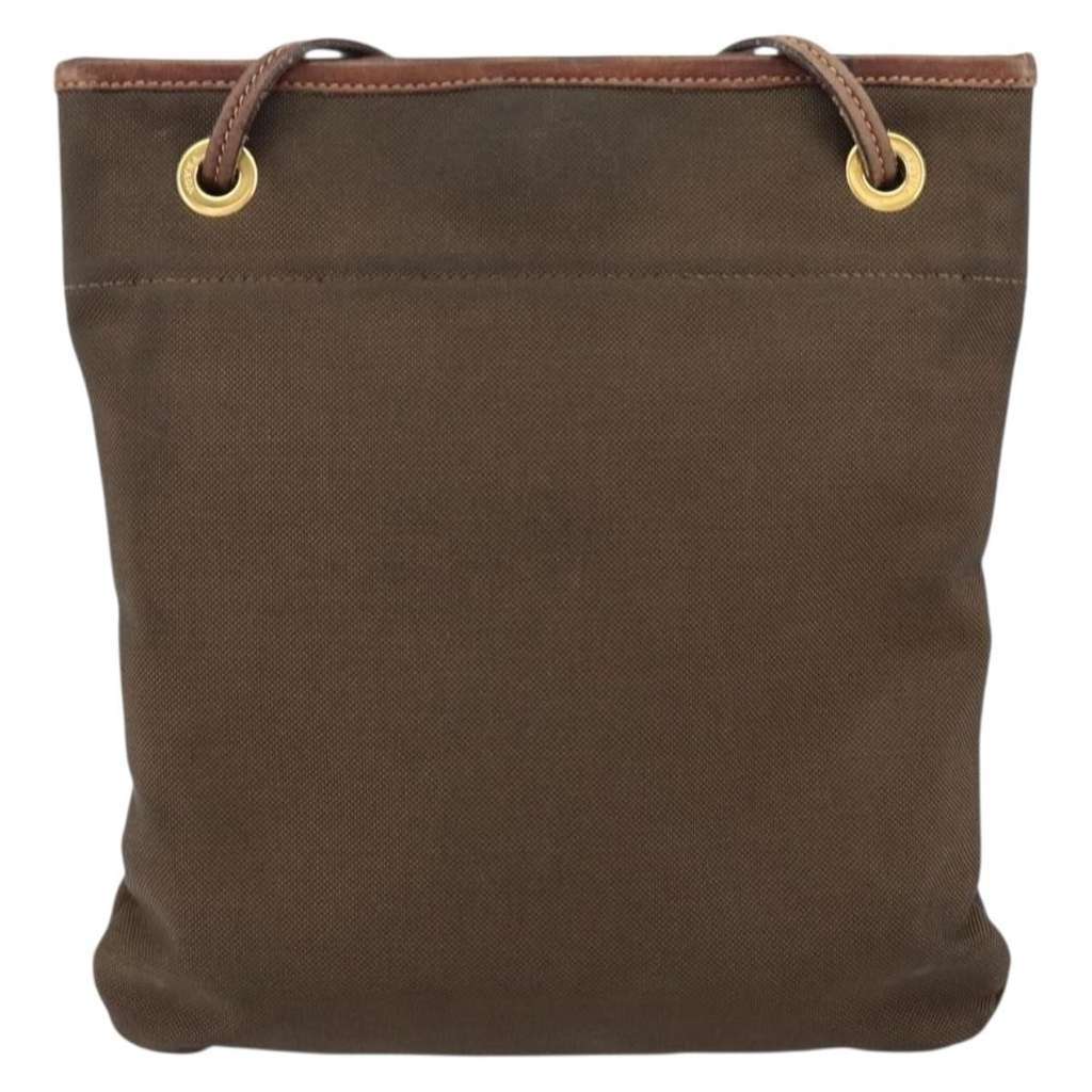 Prada Logo Flat Messenger Brown Canvas Good condition - Back View