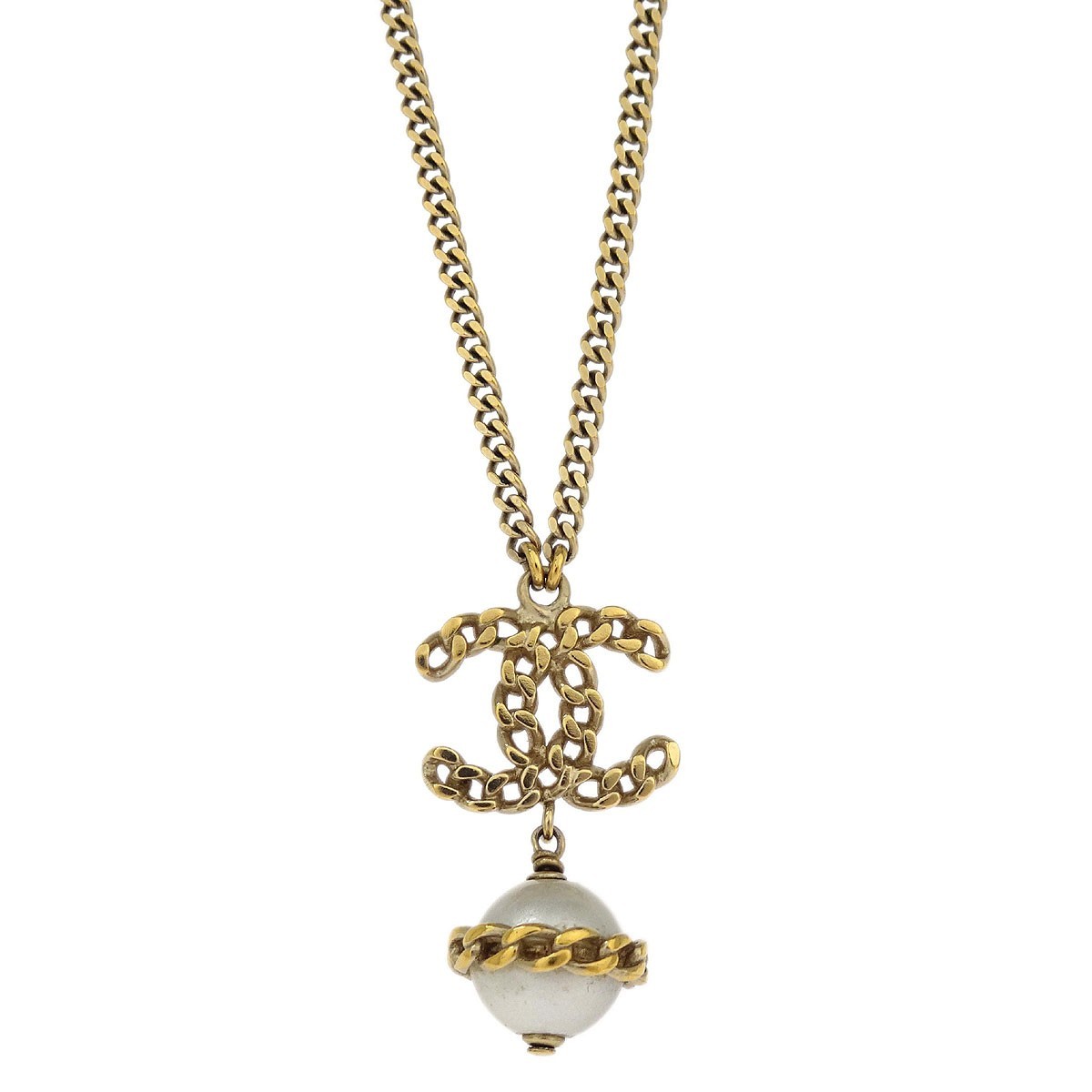 Chanel CC Chain Necklace Gold Good condition - Back View