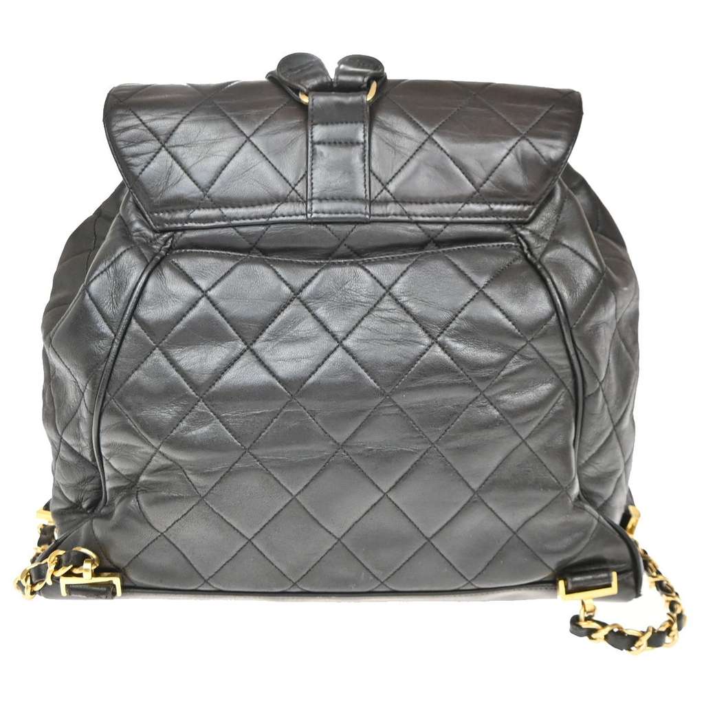 Chanel Vintage CC Flap Backpack Brown Leather Good condition - Back View