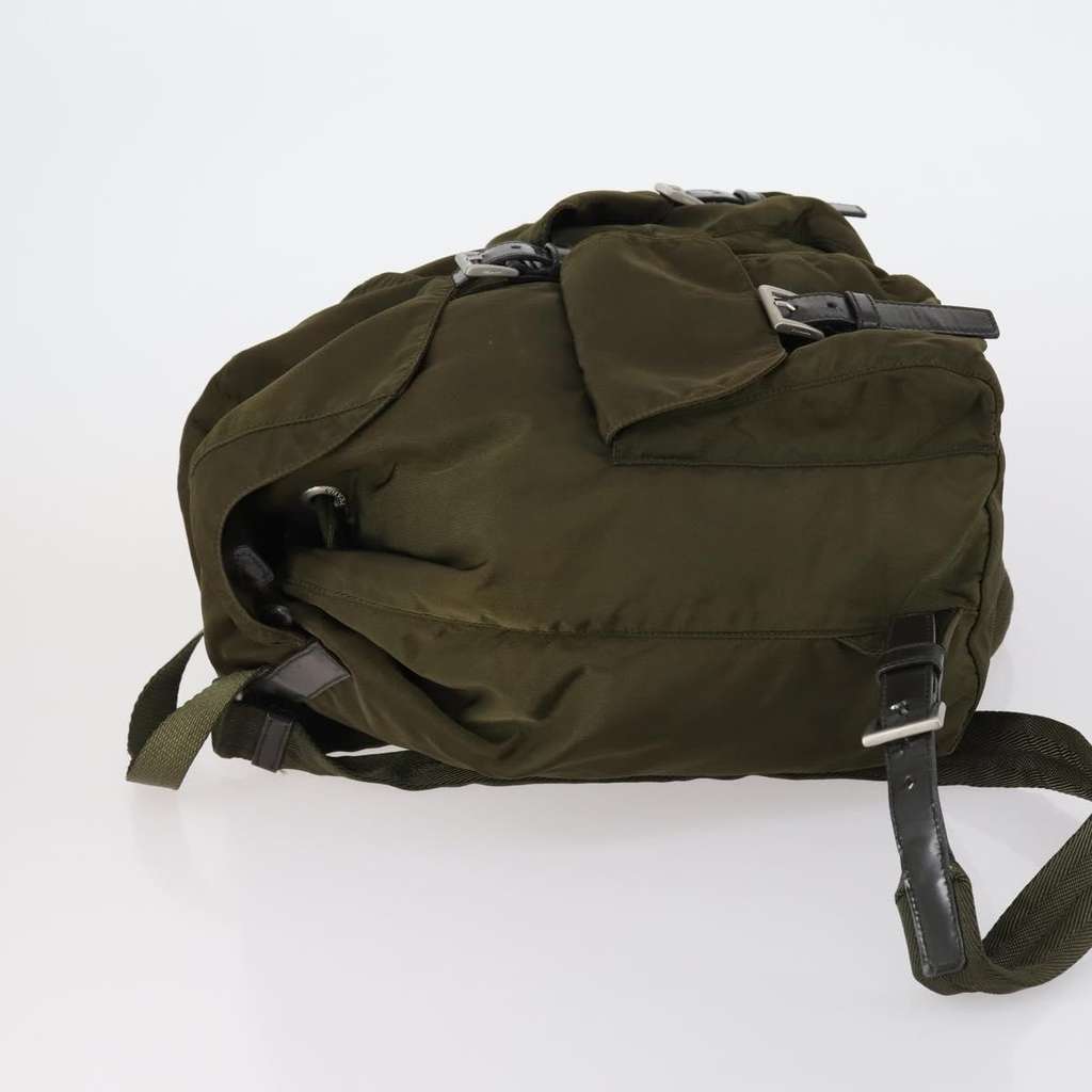 Prada Double Front Pocket Backpack Khaki Good condition - Model View