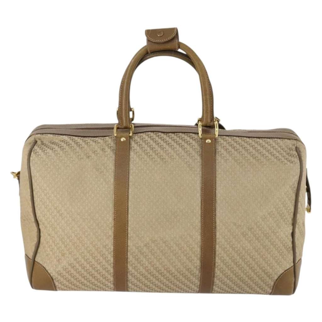 Gucci Vintage Boston Bag Beige Canvas Good condition - Back View