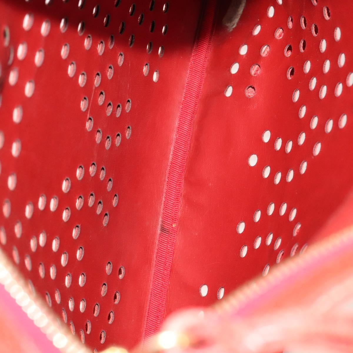 Chanel Triple CC Chain Shoulder Bag Red Leather Good condition - Box View