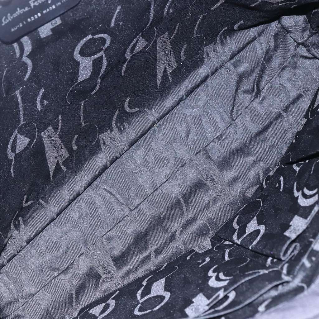 Salvatore Ferragamo Vintage Shoulder Bag Black Canvas Good condition - Box View