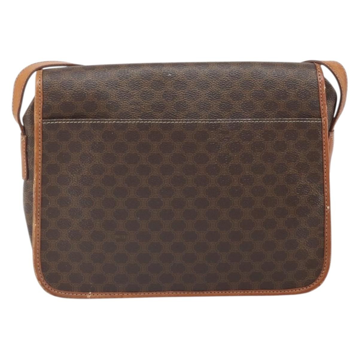 Celine Vintage Macadam Shoulder Bag Brown Canvas Good condition - Back View