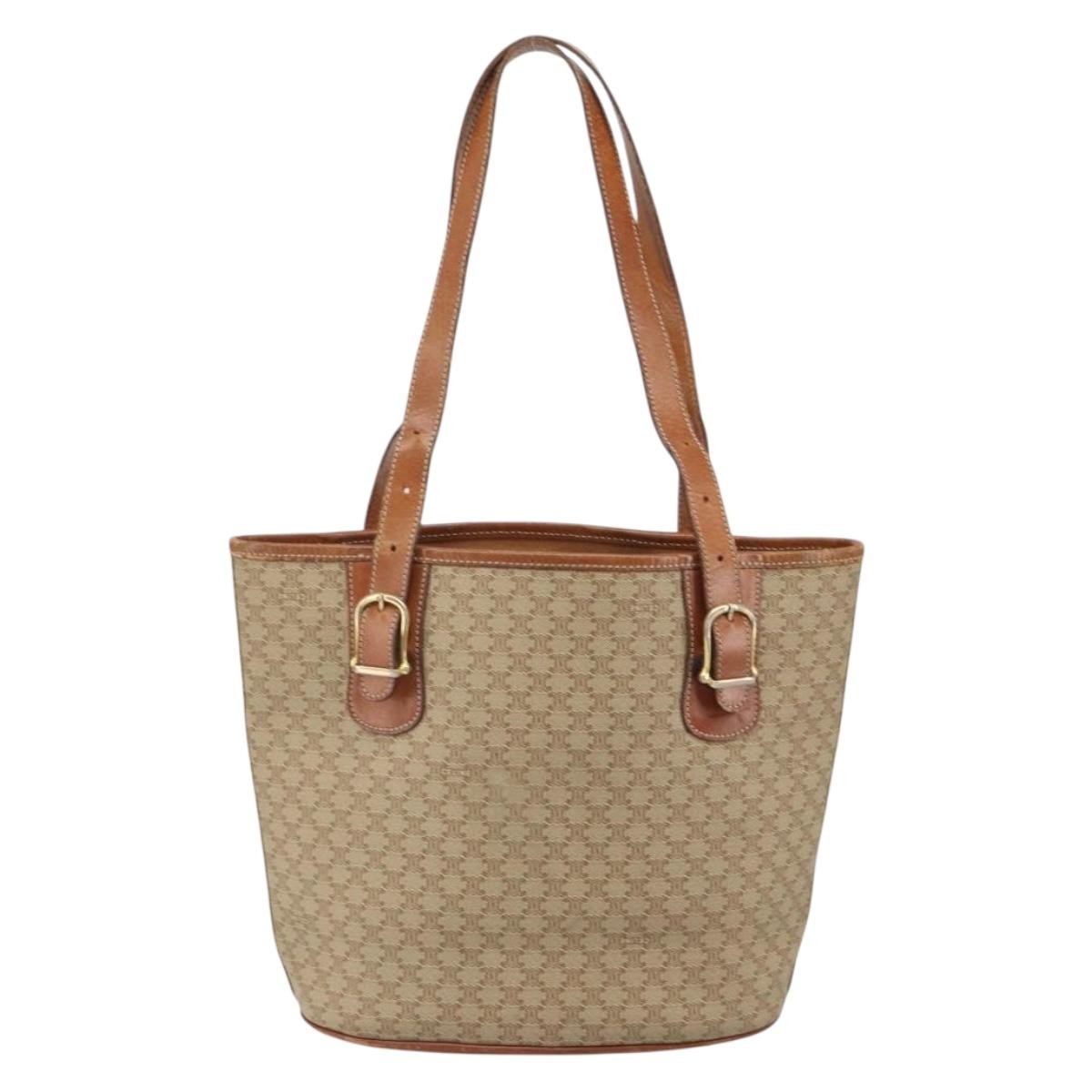 Celine Vintage Macadam Handbag Beige Canvas Good condition - Back View