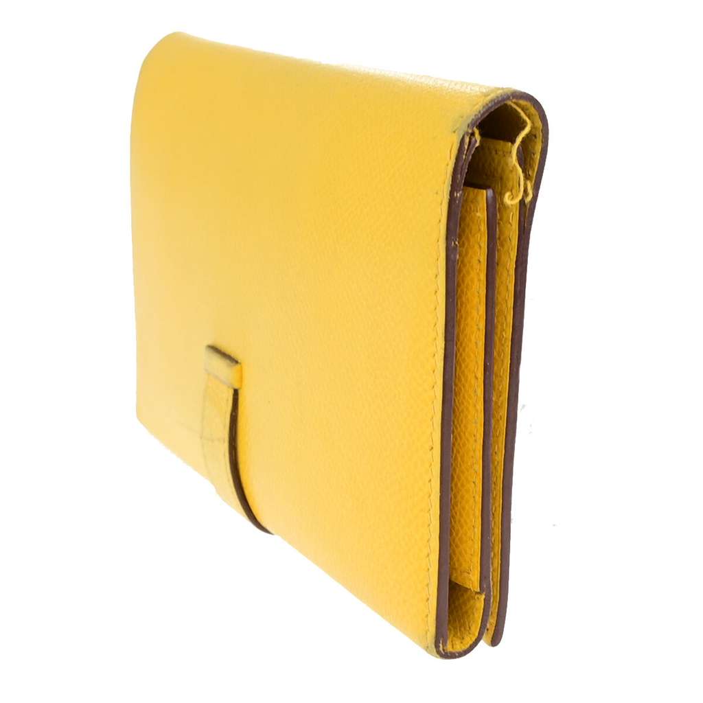 Hermès Bearn Trifold Wallet Yellow Leather Good condition - Inside View
