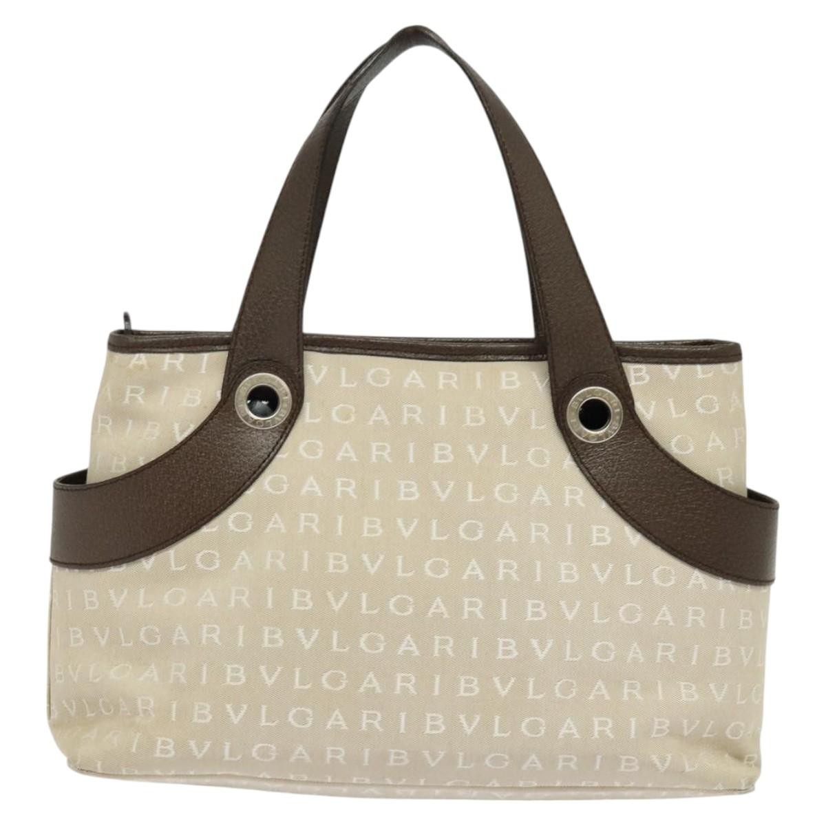 Bvlgari B.Zero1 Logomania Bag Beige Canvas Good condition - Back View