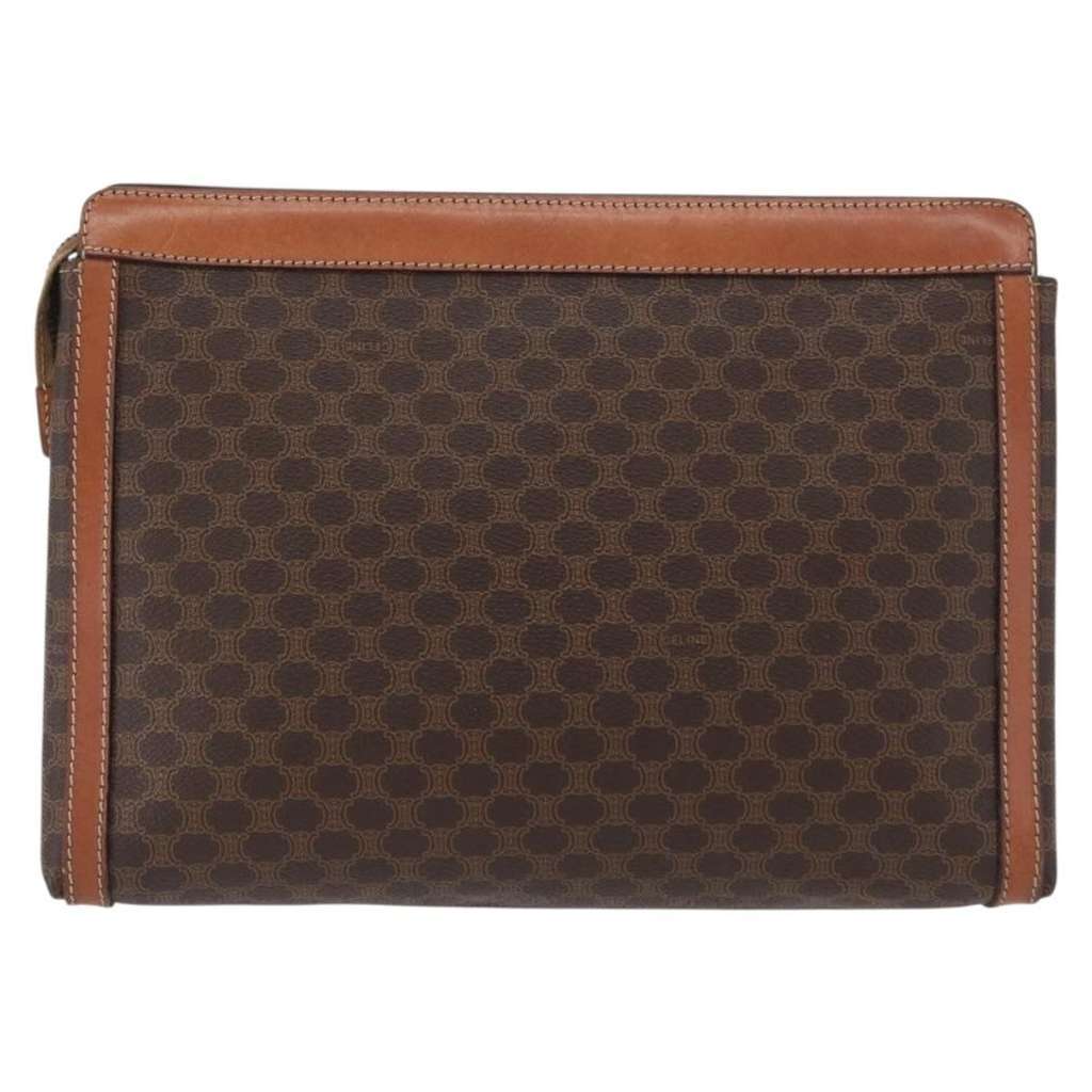 Celine Macadam Pochette Brown Canvas Good condition - Back View