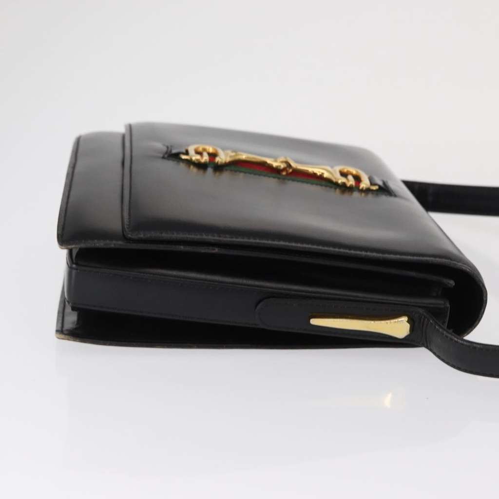 Gucci Horsebit Web Shoulder Bag Black Leather Fair condition - Inside View
