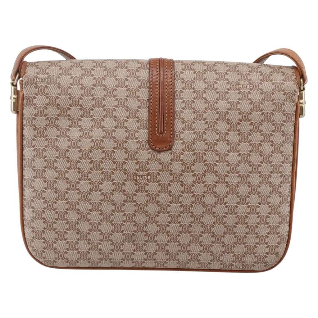 Celine Vintage Macadam Shoulder Bag Beige Canvas Good condition - Inside View