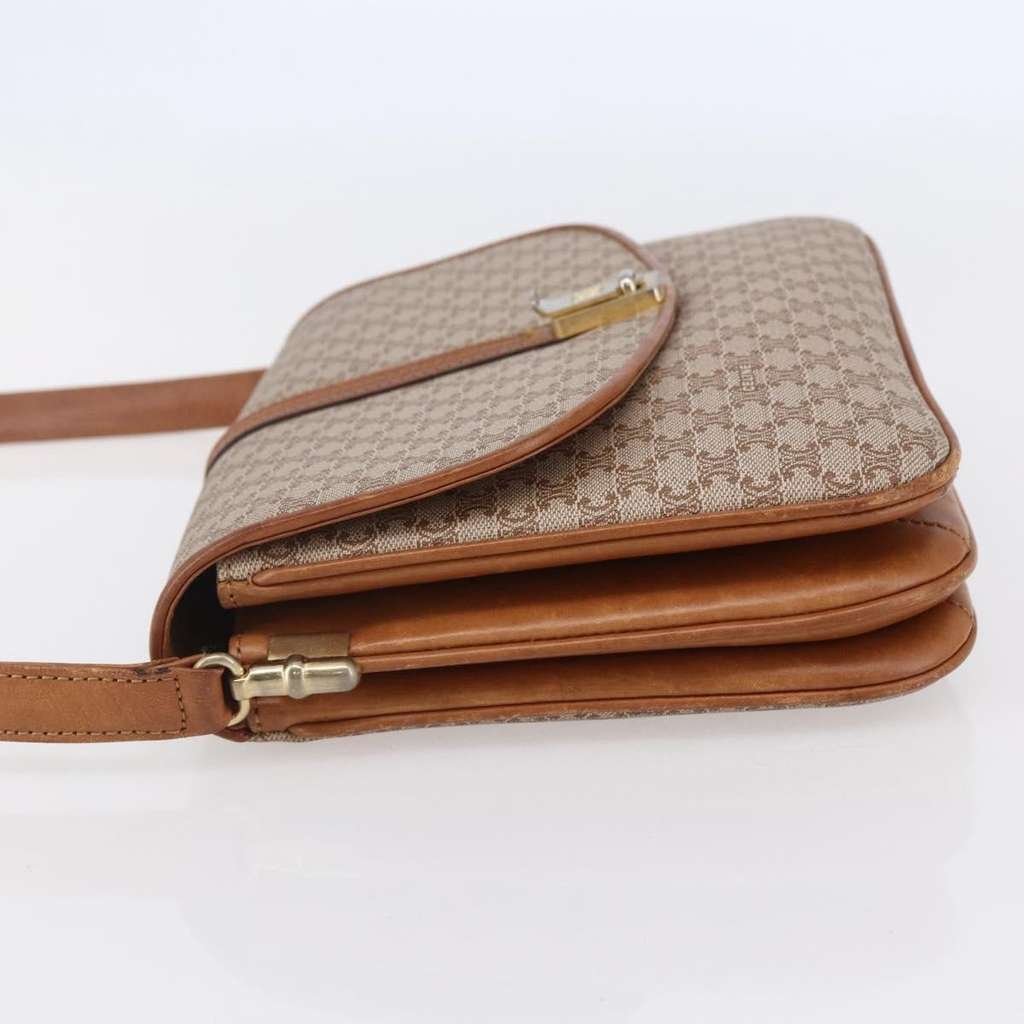 Celine Vintage Macadam Shoulder Bag Beige Canvas Good condition - Model View