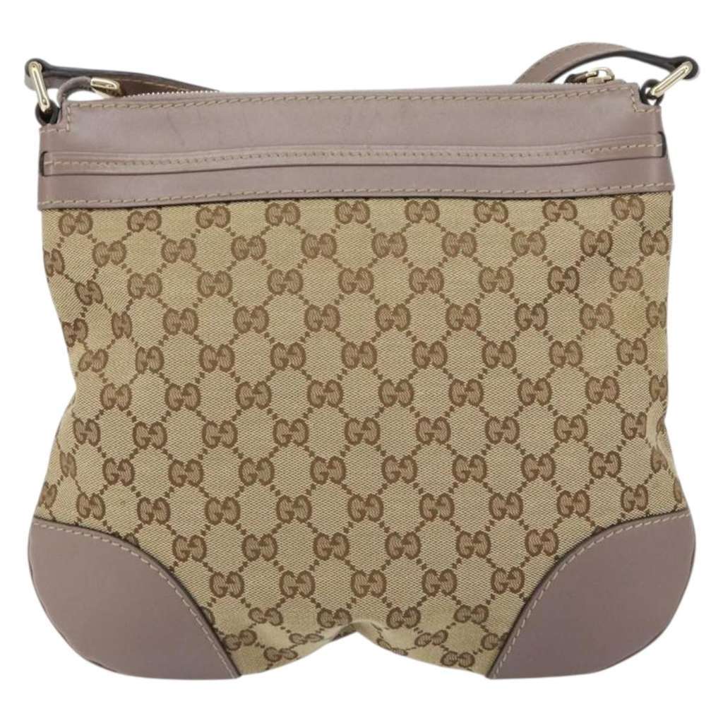 Gucci Mayfair Messenger Bag Beige Canvas Fair condition - Back View