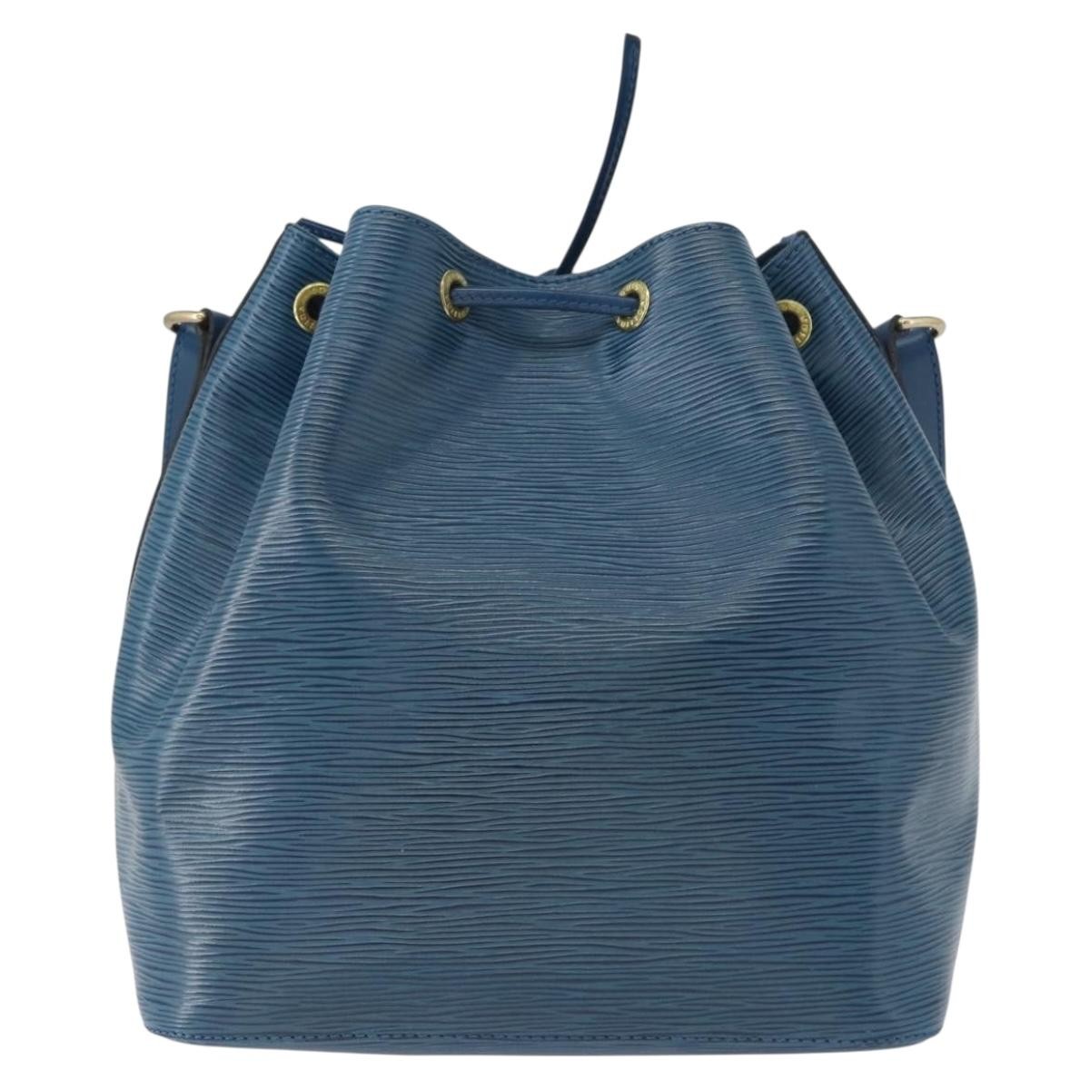 Louis Vuitton Petit Noe Handbag Blue Leather Good condition - Back View