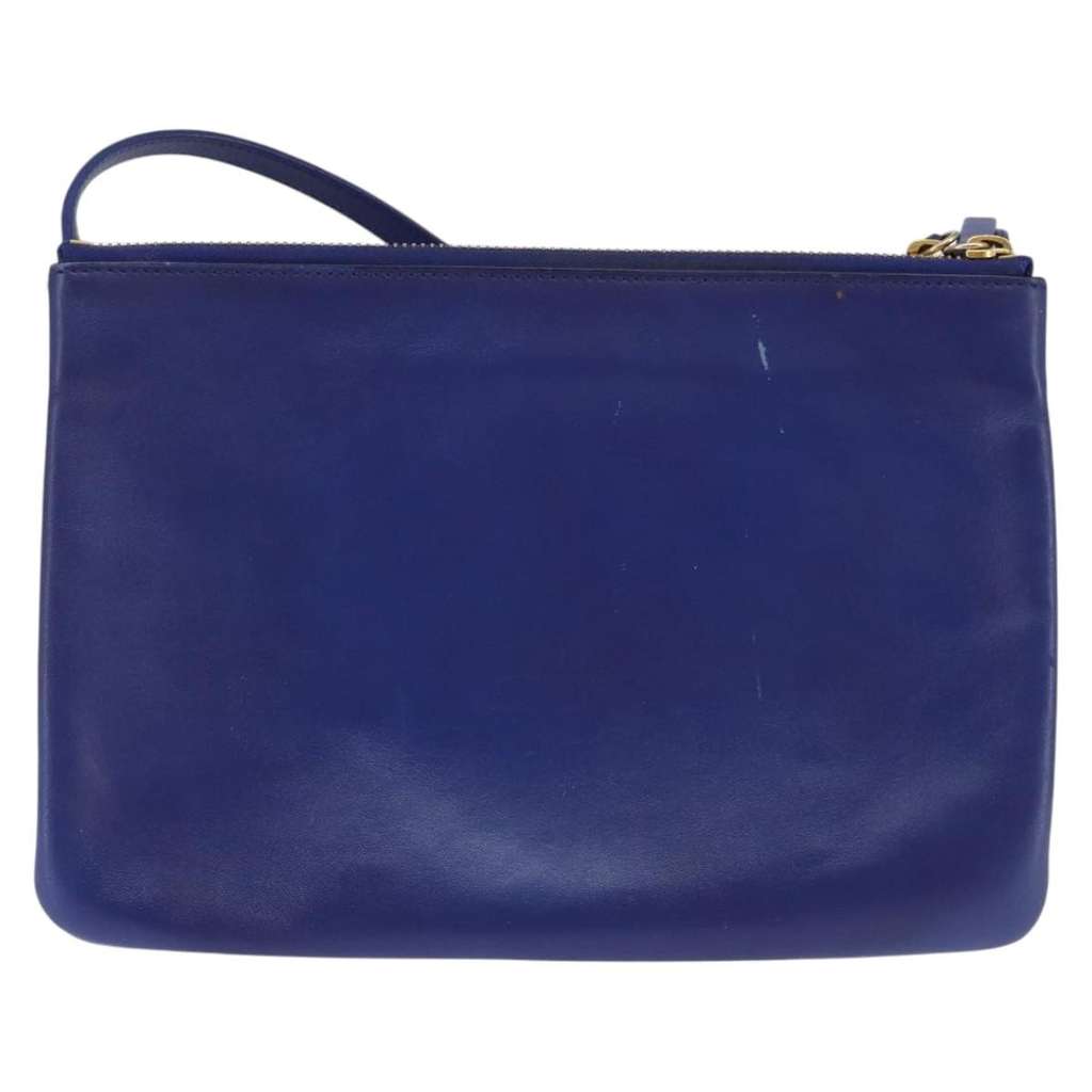 Celine Trio Crossbody Bag Blue Leather Good condition - Back View