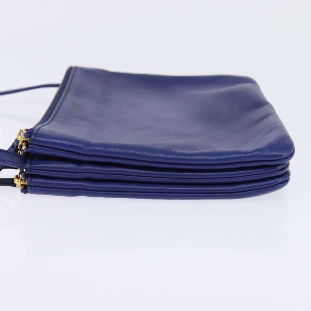 Celine Trio Crossbody Bag Blue Leather Good condition - Inside View