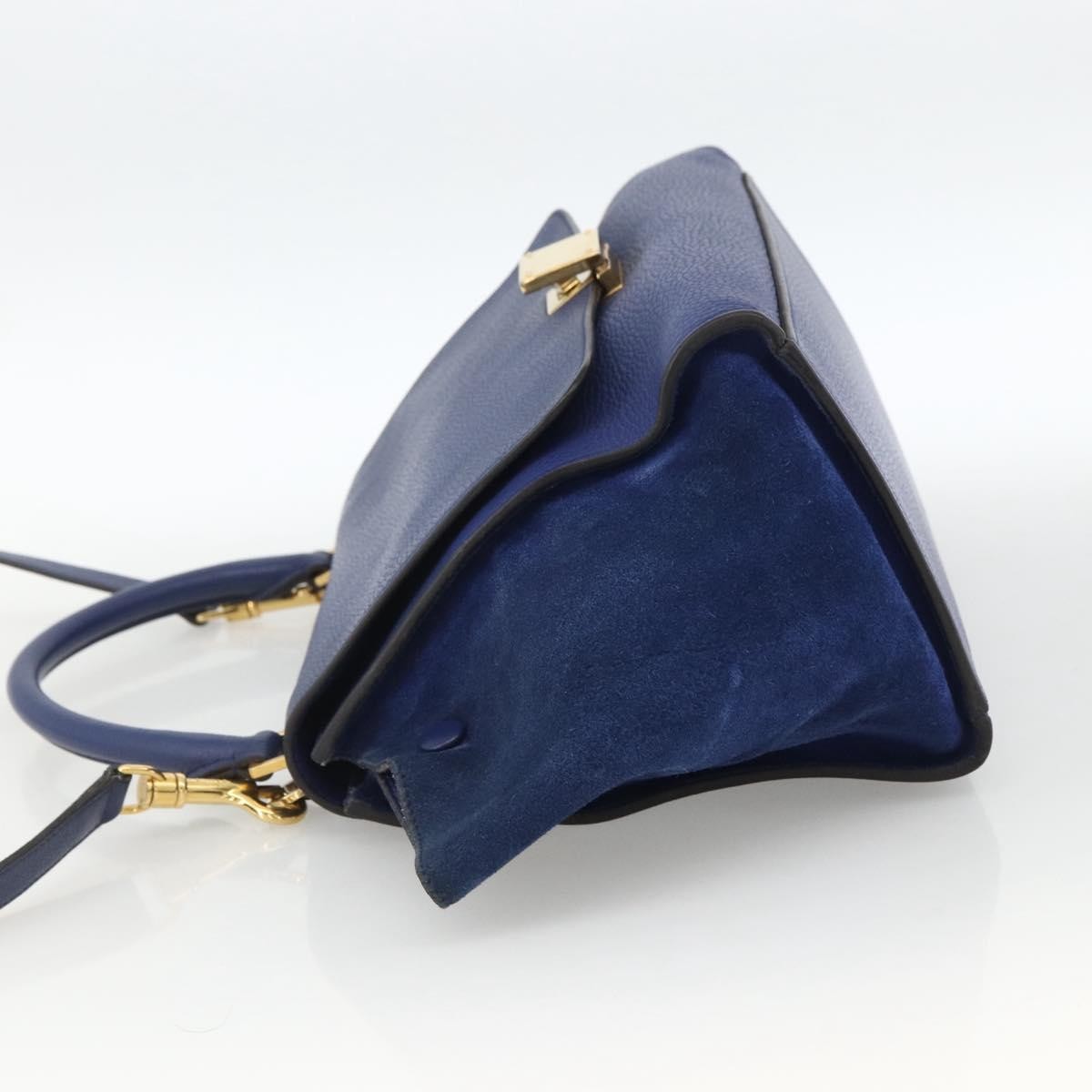 Celine Trapeze Bag Blue Suede Fair condition - Inside View