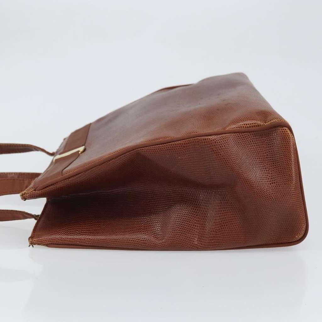 Salvatore Ferragamo Vala tote Brown Leather Fair condition - Model View