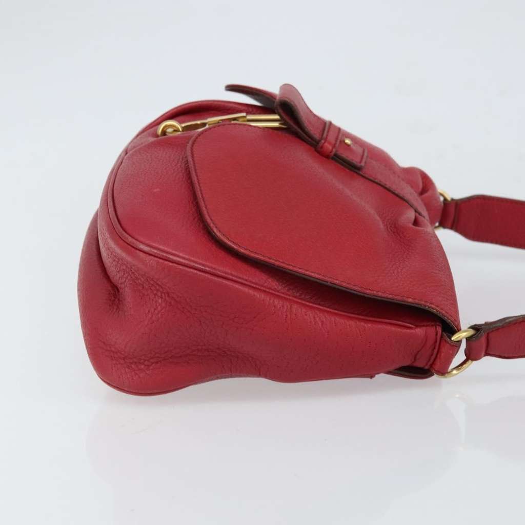 Salvatore Ferragamo Gancini Shoulder Bag Red Leather Good condition - Inside View