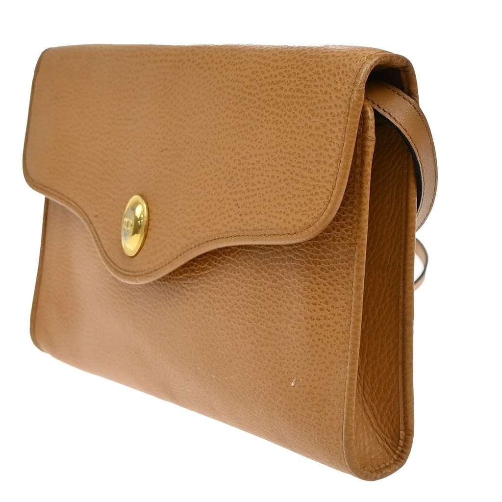 Christian Dior Vintage CD Logo Shoulder Bag Brown Leather Good condition - Inside View