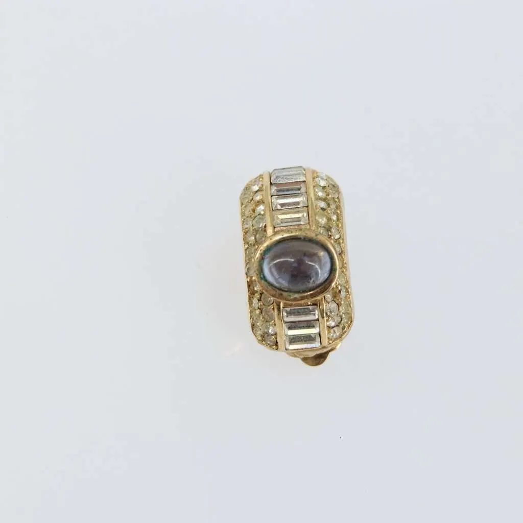 Dior Vintage clip-on earrings Gold Metal Good - Back View