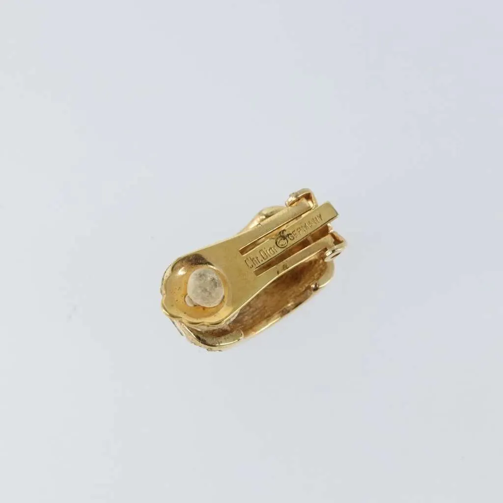 Dior Vintage clip-on earrings Gold Metal Good - Inside View