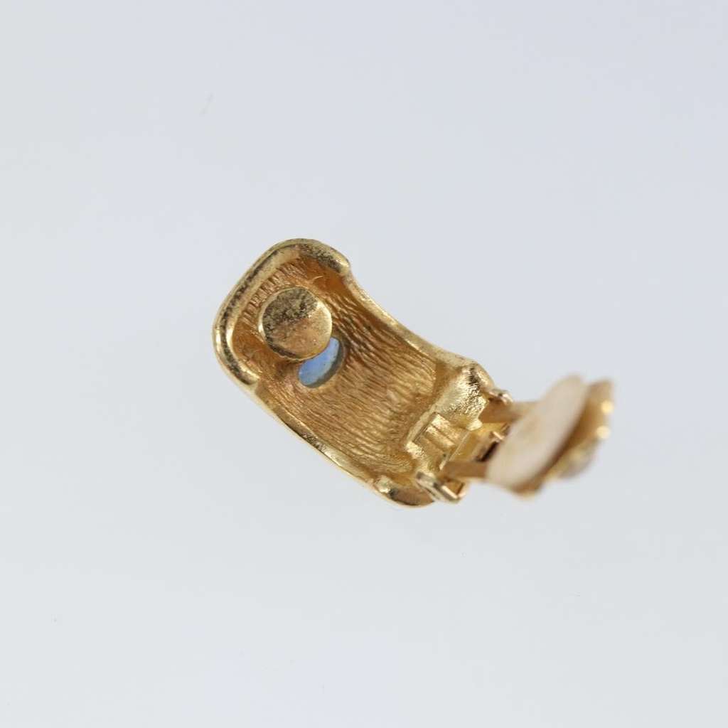 Christian Dior Vintage clip-on earrings Gold Metal Good condition - Box View