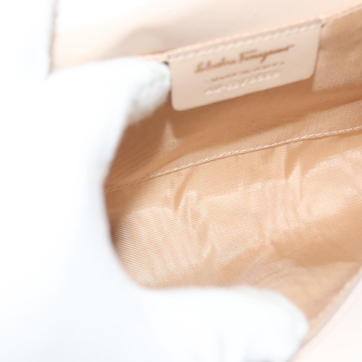 Salvatore Ferragamo Ginny Crossbody Bag Beige Leather Good condition - Box View