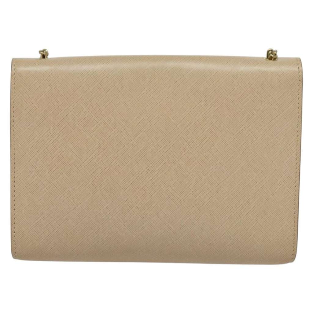 Salvatore Ferragamo Ginny Crossbody Bag Beige Leather Good condition - Back View
