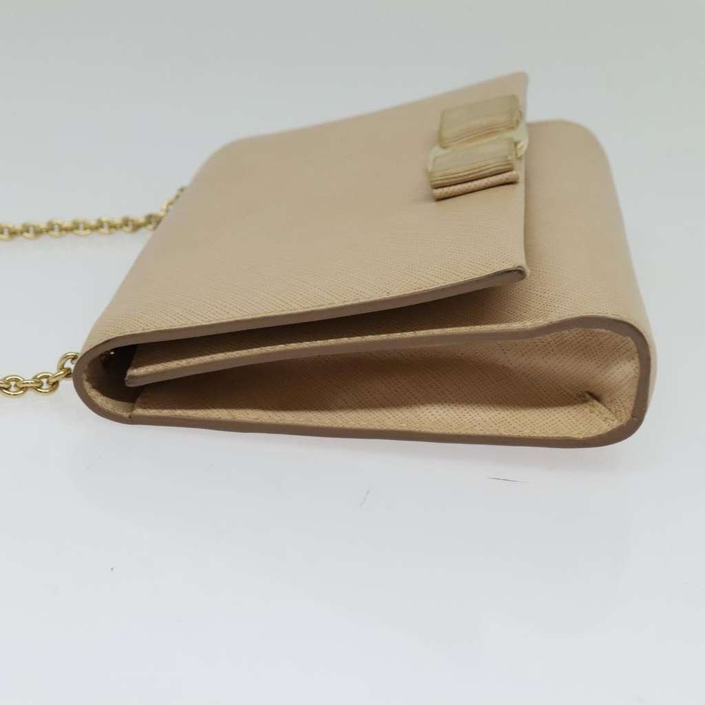 Salvatore Ferragamo Ginny Crossbody Bag Beige Leather Good condition - Inside View