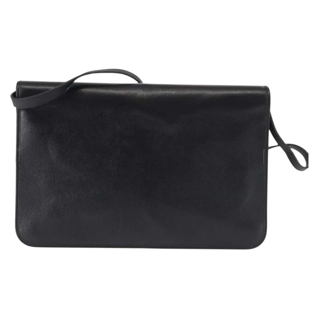 Christian Dior Vintage Full Flap Bag Black Leather Good condition - Back View