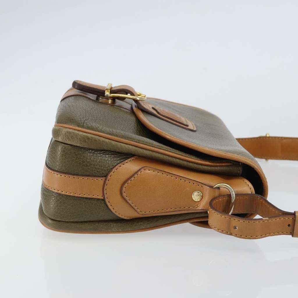 Celine Vintage Shoulder Bag Khaki Leather Good condition - Inside View