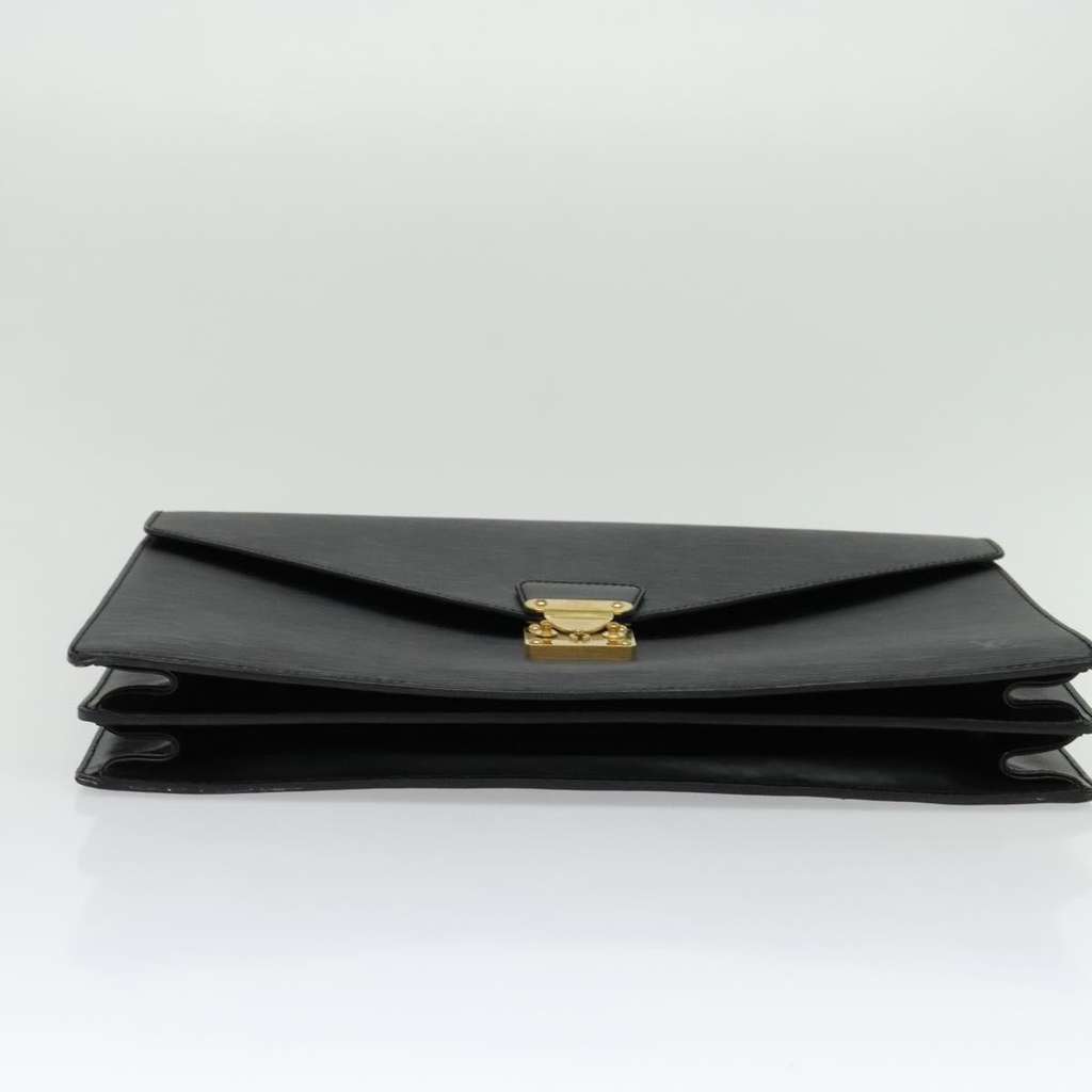 Louis Vuitton Serviette Ambassadeur Handbag Black Leather Good condition - Box View