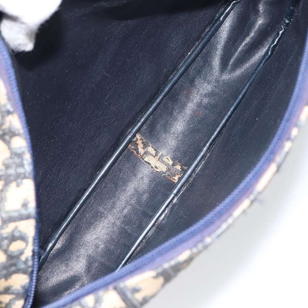 Christian Dior Vintage CD trotter Shoulder bag Navy Canvas Good condition - Box View