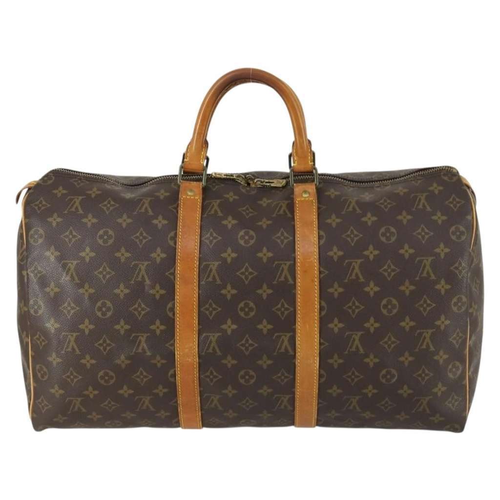 Louis Vuitton Keepall Bag Brown Canvas Fair condition - Back View