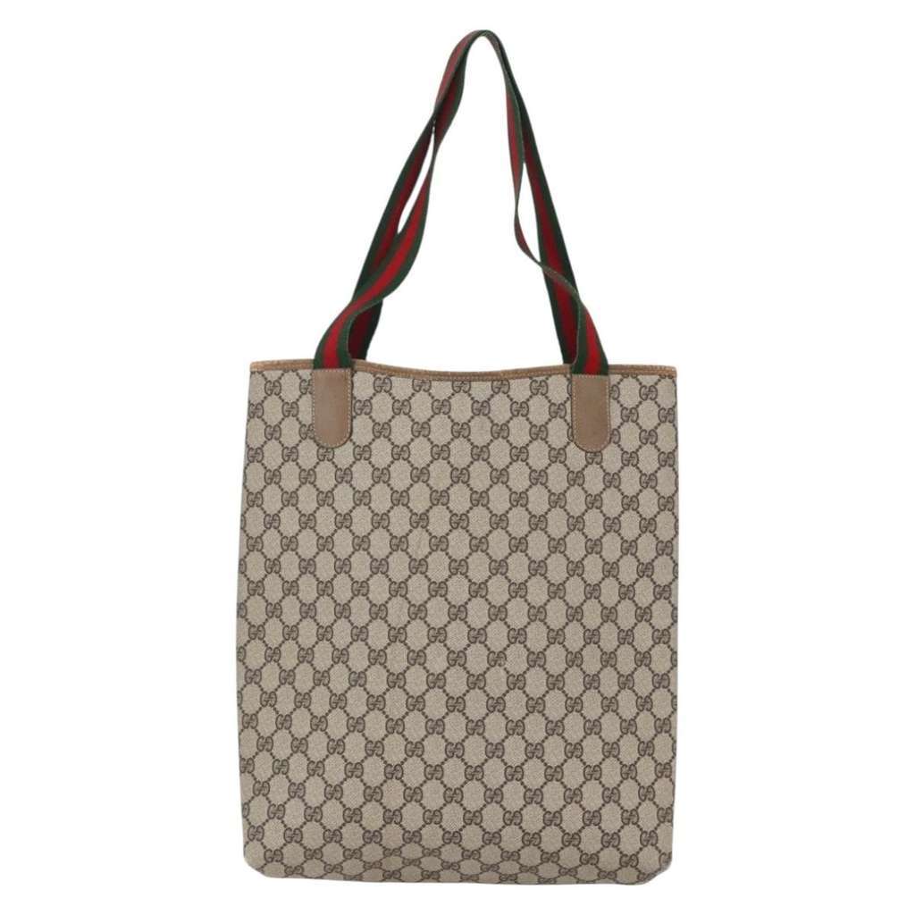 Gucci Sherry Line Tote Beige Canvas Good condition - Back View