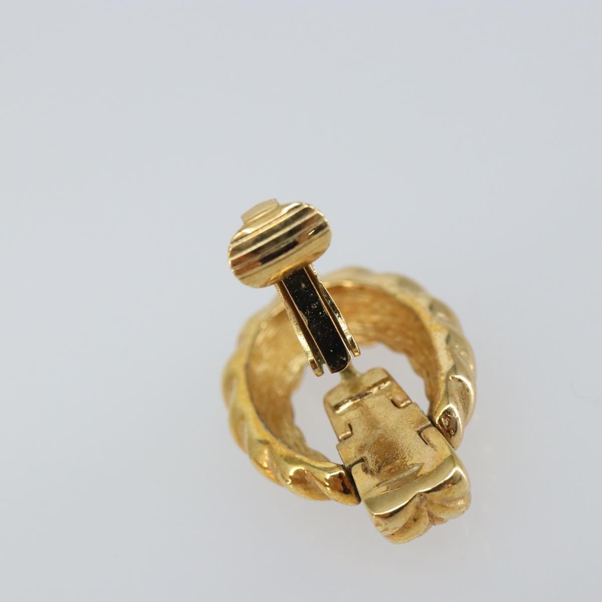 Christian Dior Vintage clip-on earrings Gold Good condition - Model View