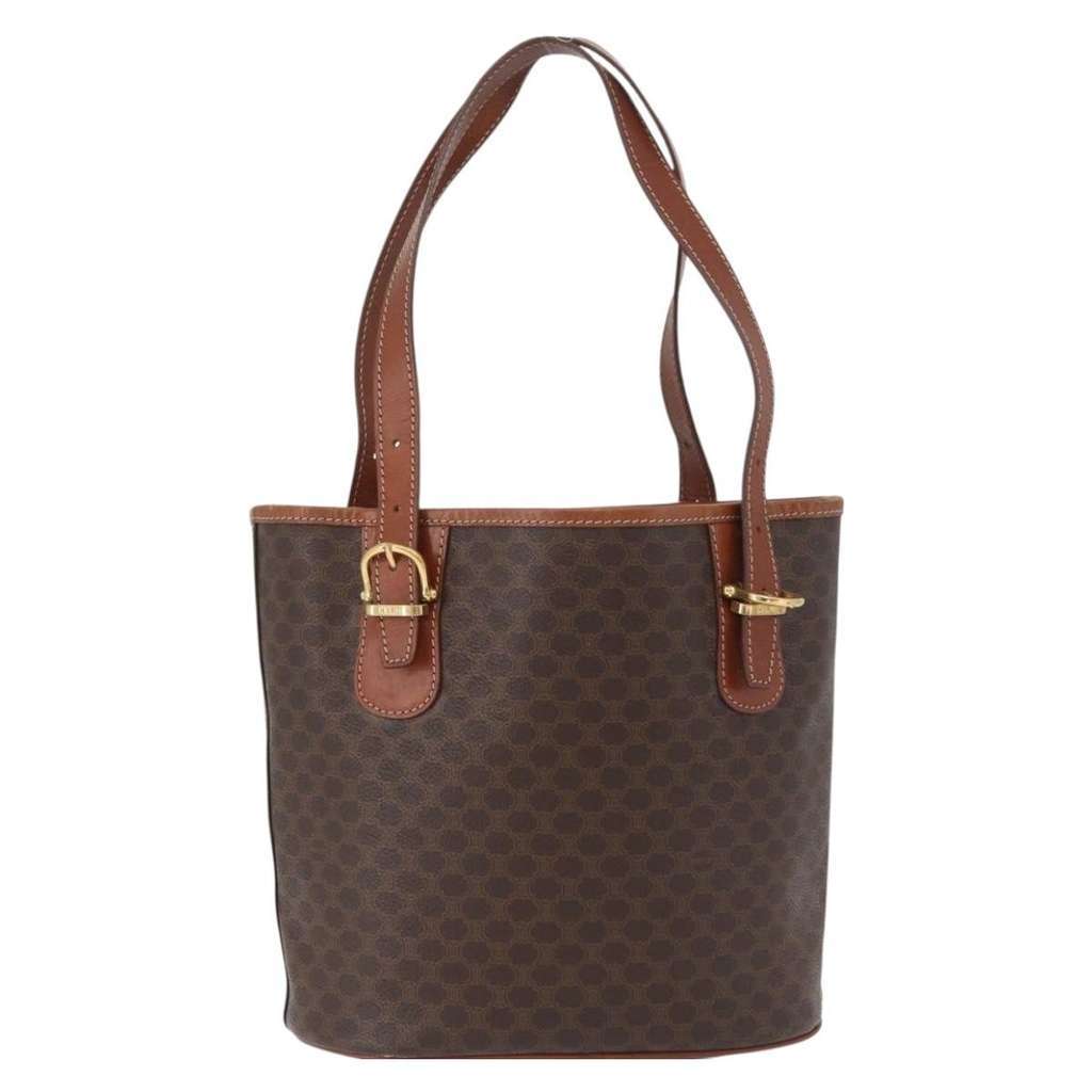 Celine Vintage Macadam Tote bag Brown Canvas Good condition - Back View