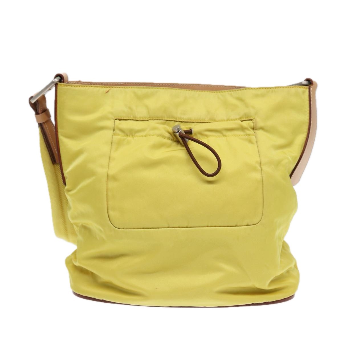 Prada Vintage Flap Messenger Bag Yellow Good condition - Back View