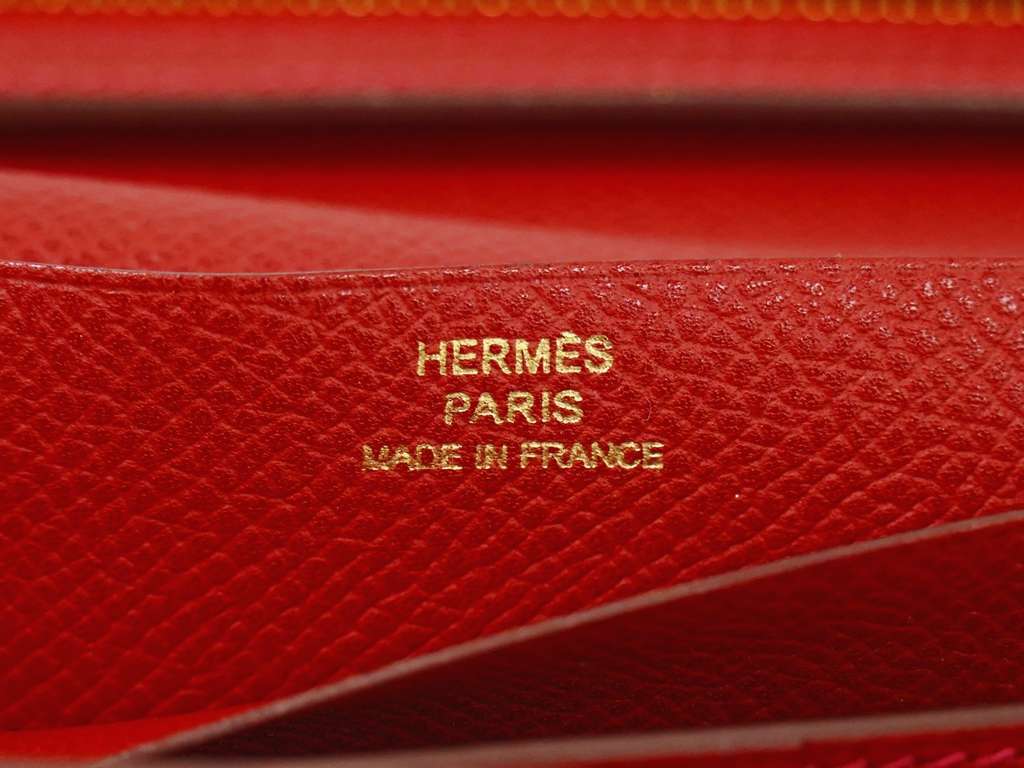Hermès Bearn Wallet Red Leather Good condition - Box View
