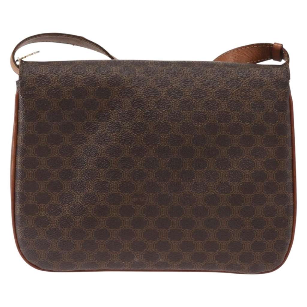 Celine Vintage Macadam Shoulder Bag Brown Canvas Good condition - Back View