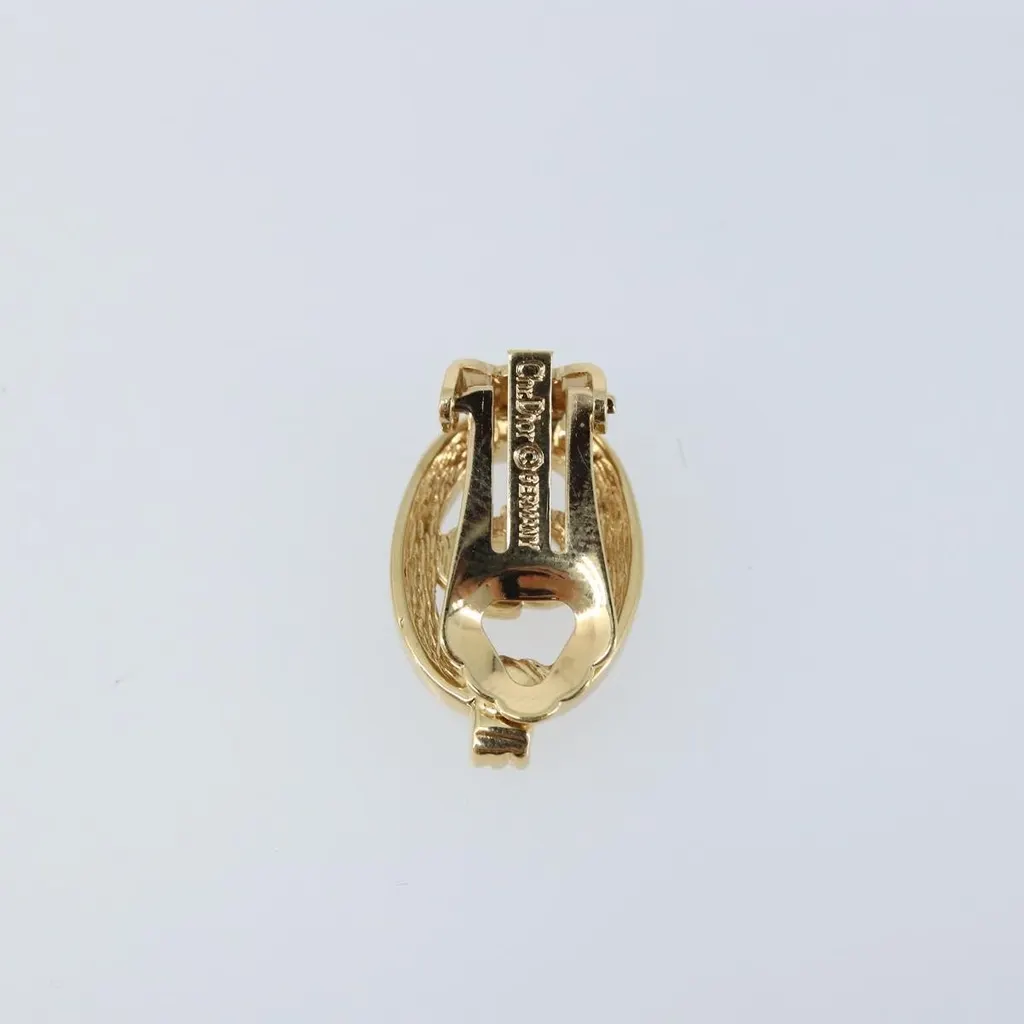 Dior Vintage CD Clip-On Earrings Gold Metal Good - Inside View