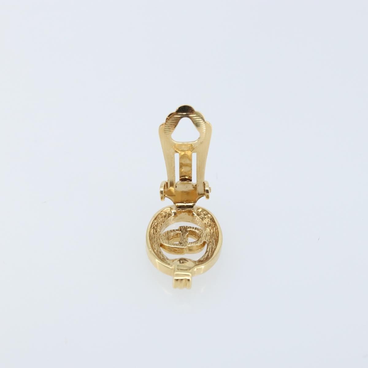 Christian Dior Vintage CD Clip-On Earrings Gold Metal Good condition - Model View