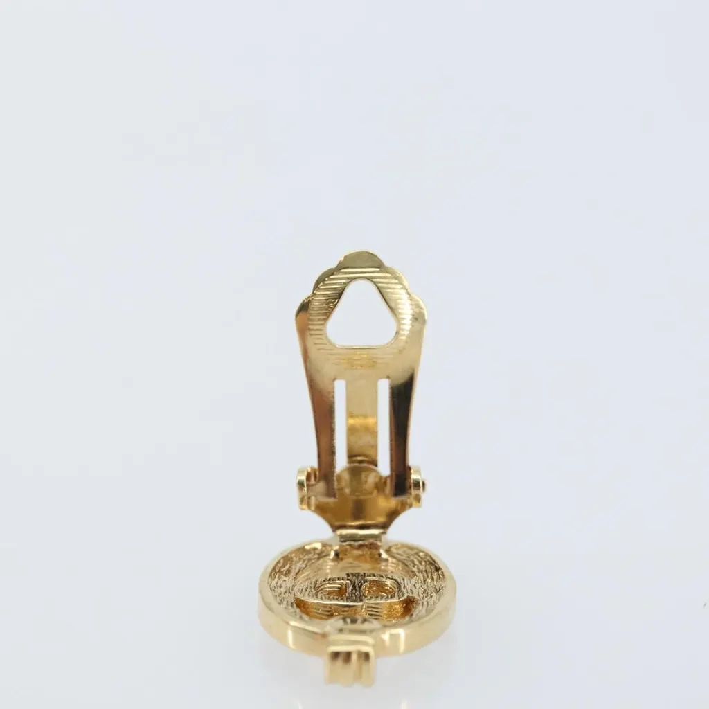 Dior Vintage CD Clip-On Earrings Gold Metal Good - Box View