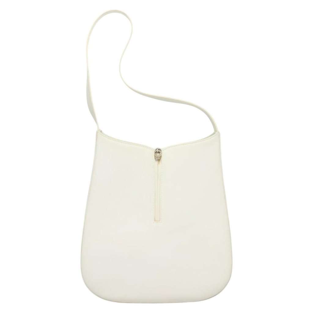 Salvatore Ferragamo Gancini Shoulder Bag White Leather Good condition - Back View