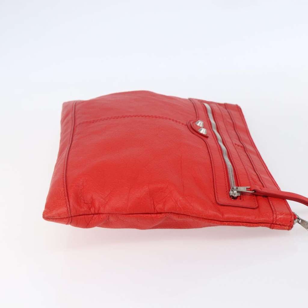 Balenciaga Classic City Clip Pouch Red Leather Good condition - Model View