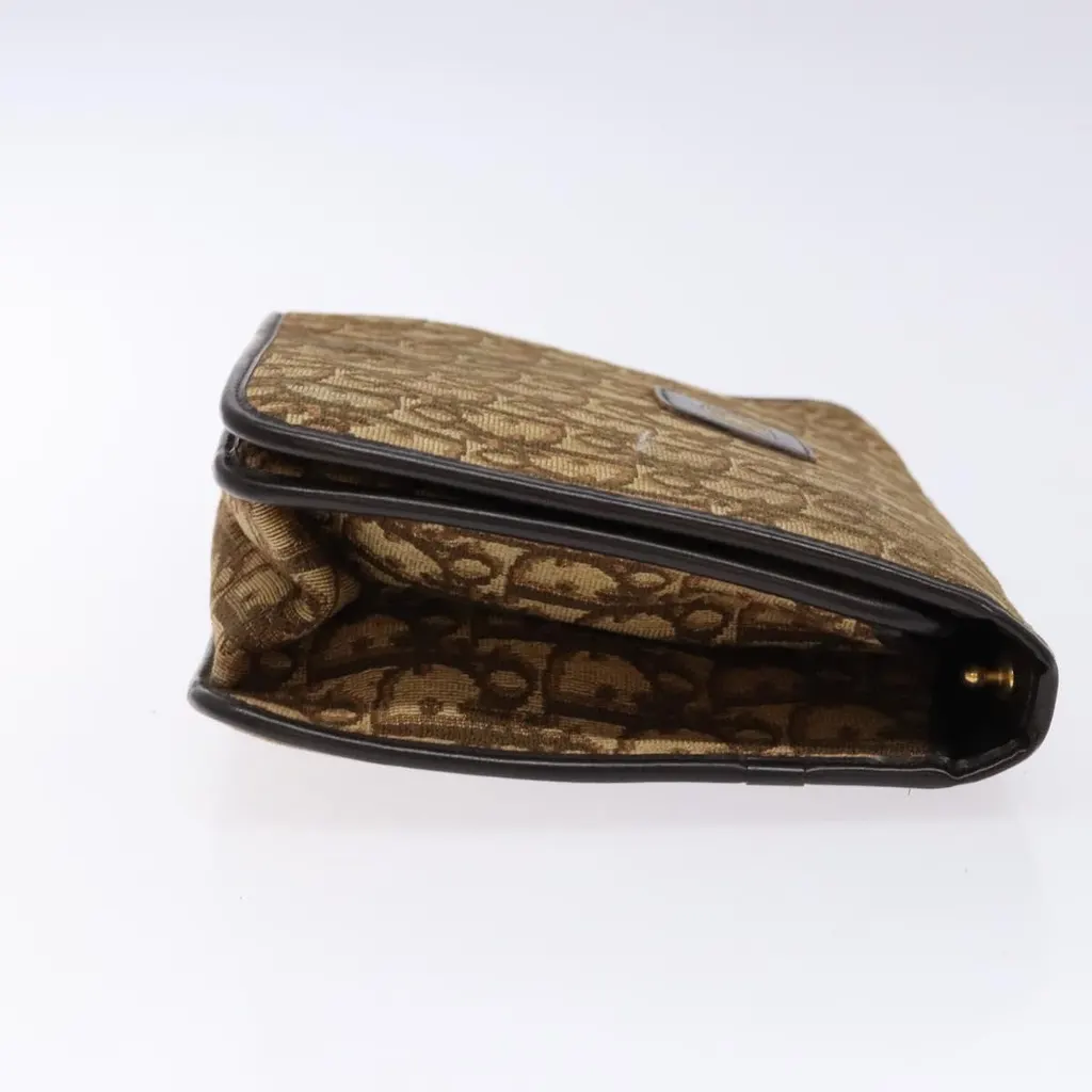 Dior Vintage Trotter Pouch Brown Canvas Good - Inside View