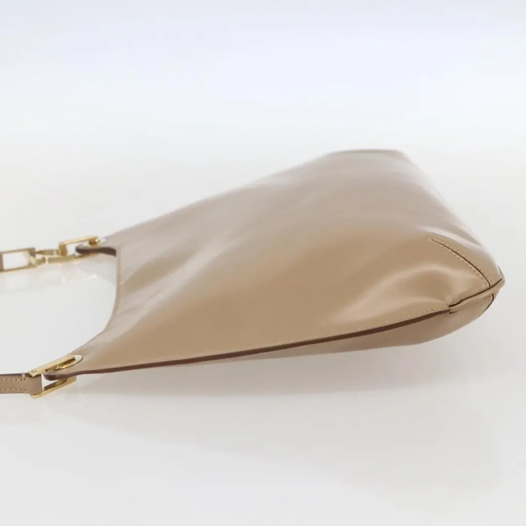 Salvatore Ferragamo Gancini Shoulder Bag Beige Leather Good - Inside View